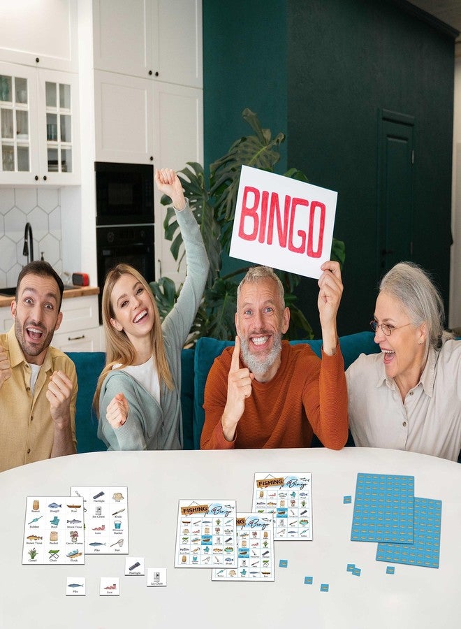 KFNER Fishing Bingo Game - Let's Go Fishing Bingo Card - 24 Players Game Set Indoor Outdoor Activities - Camping Party, Birthday Party Favors Supplies -A01 - Image 4